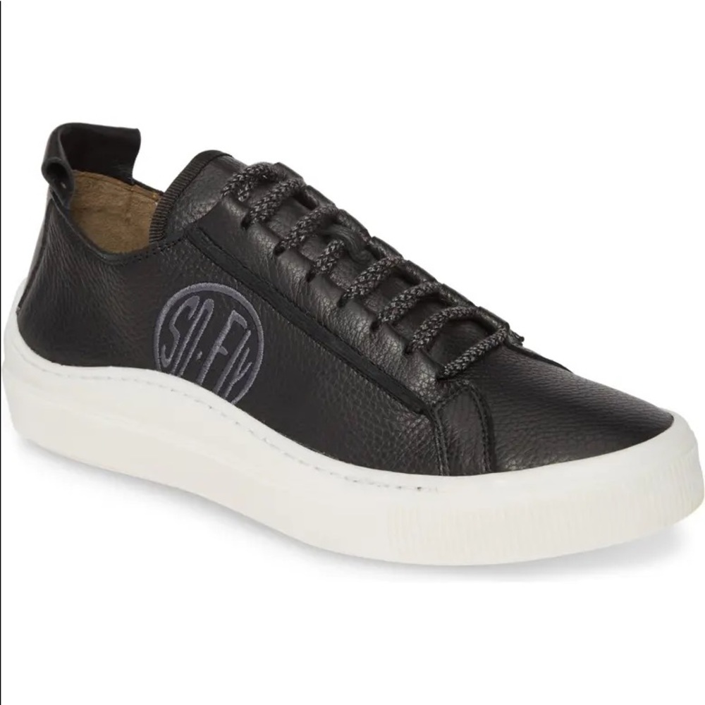 Fly London Sate Leather Sneaker Black, 11